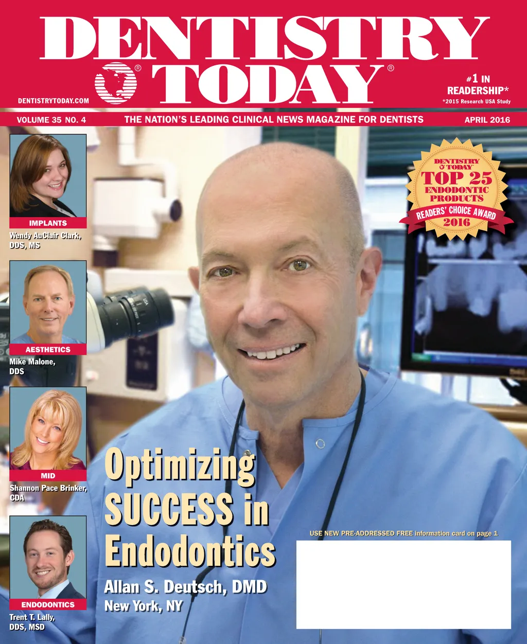Dentistry Today — April 2016 cover