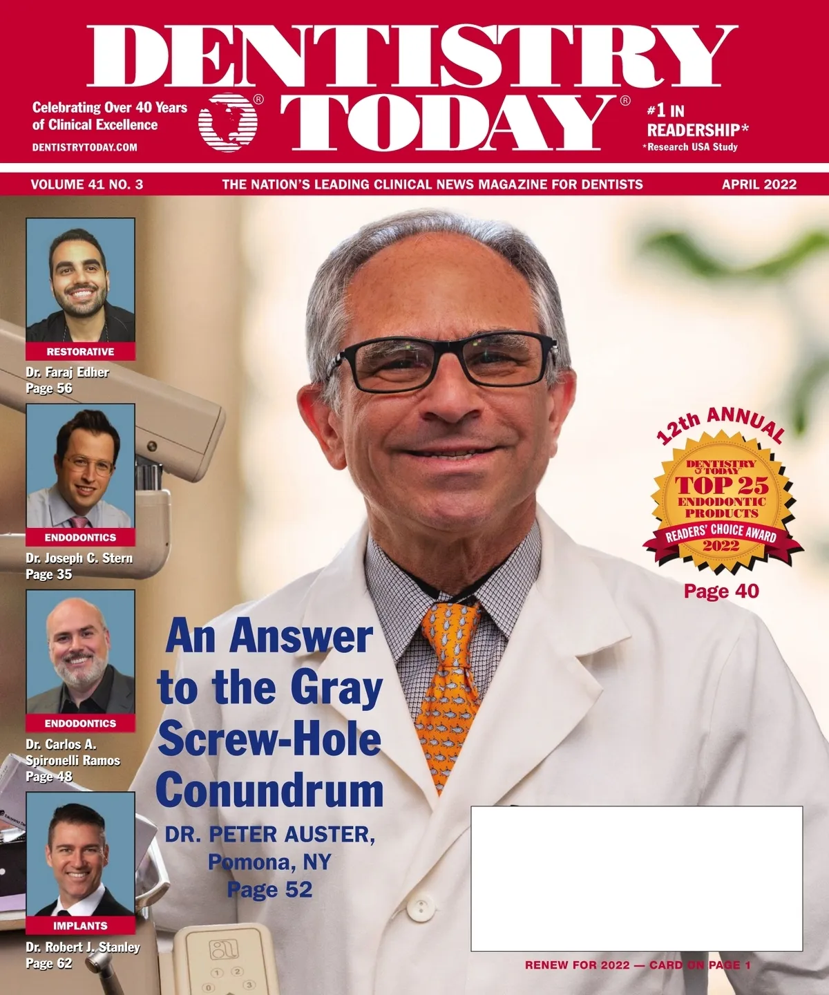 Dentistry Today — April 2022 cover