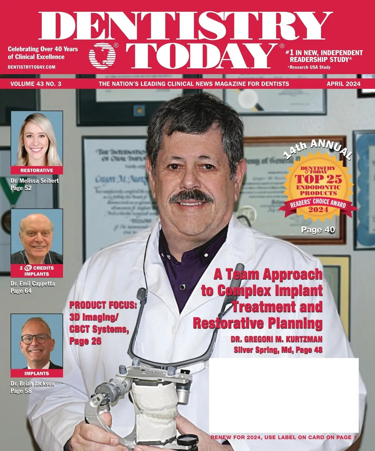 Dentistry Today — April 2024 cover