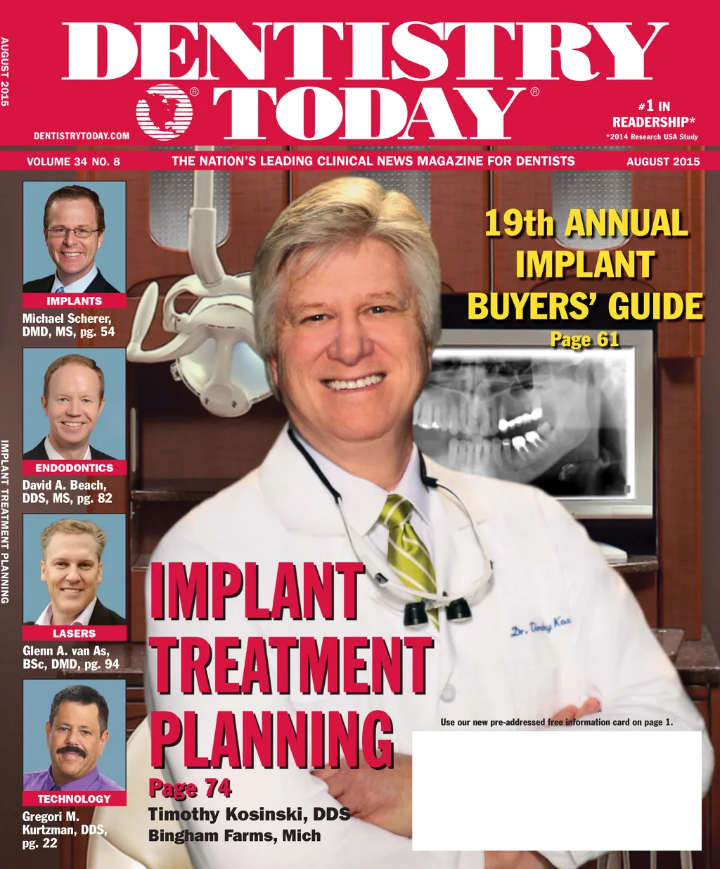 Dentistry Today — August 2015 cover