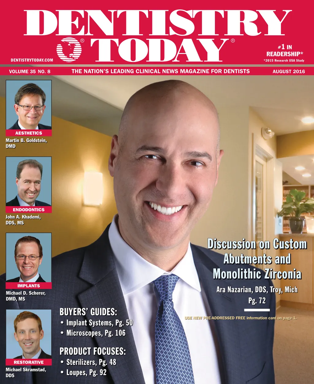 Dentistry Today — August 2016 cover