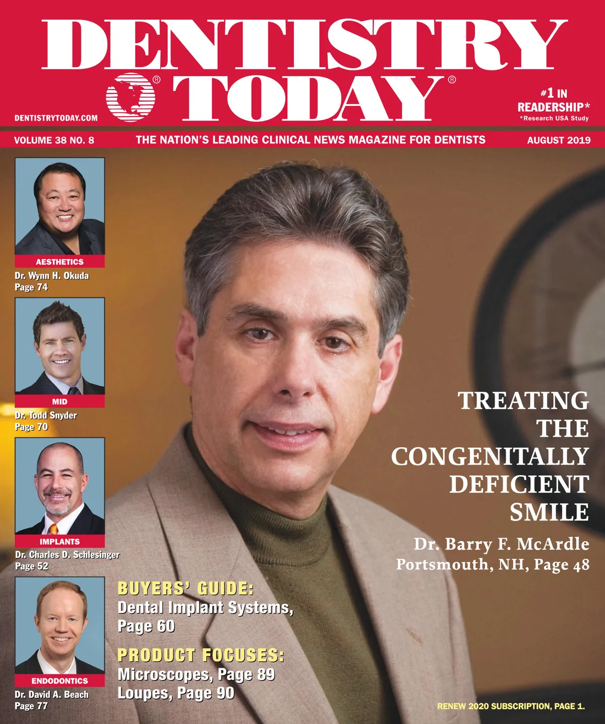 Dentistry Today — August 2019 cover