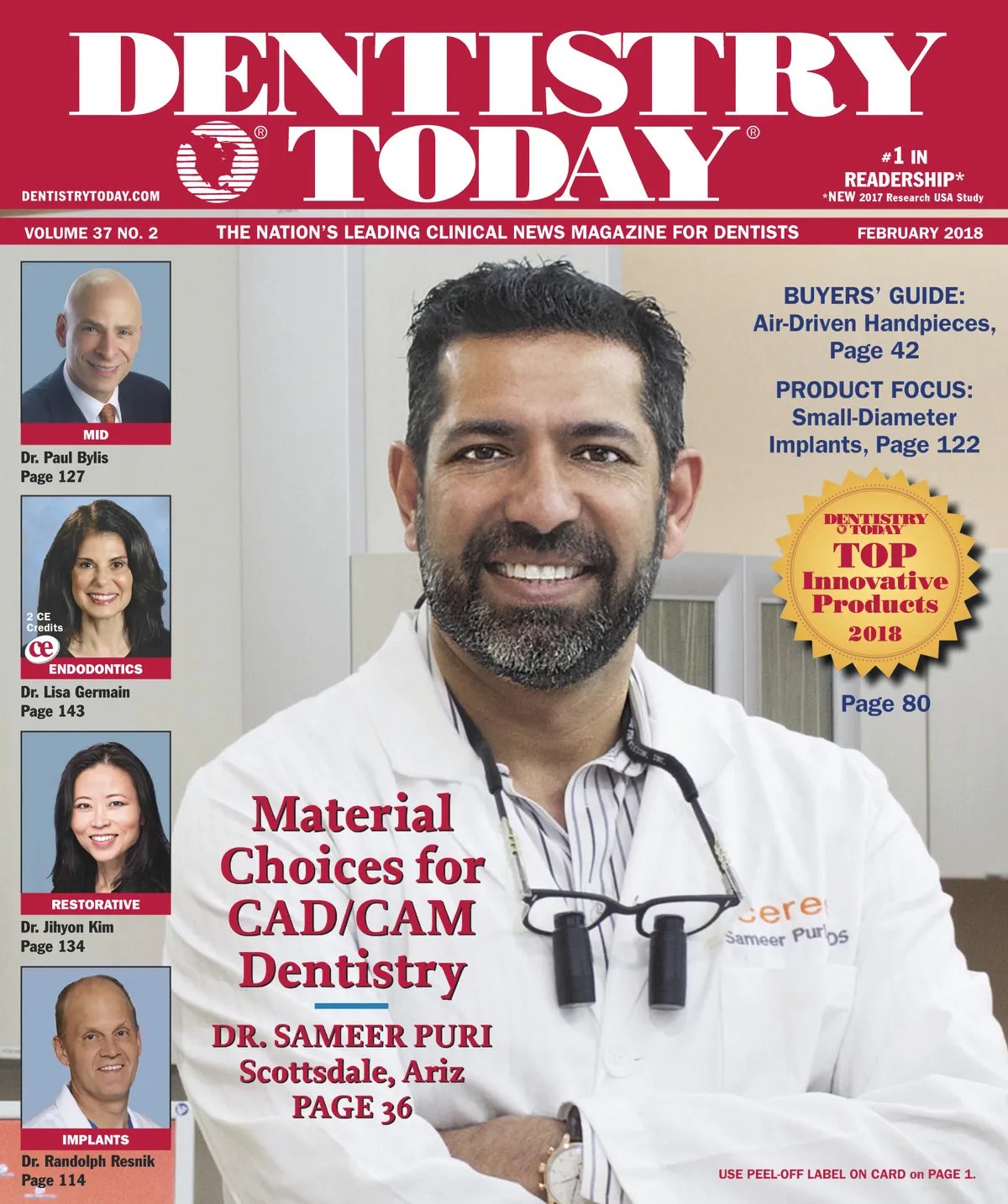 Dentistry Today — February 2018 cover