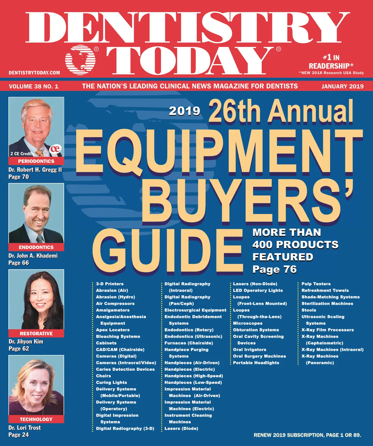 Dentistry Today — January 2019 cover