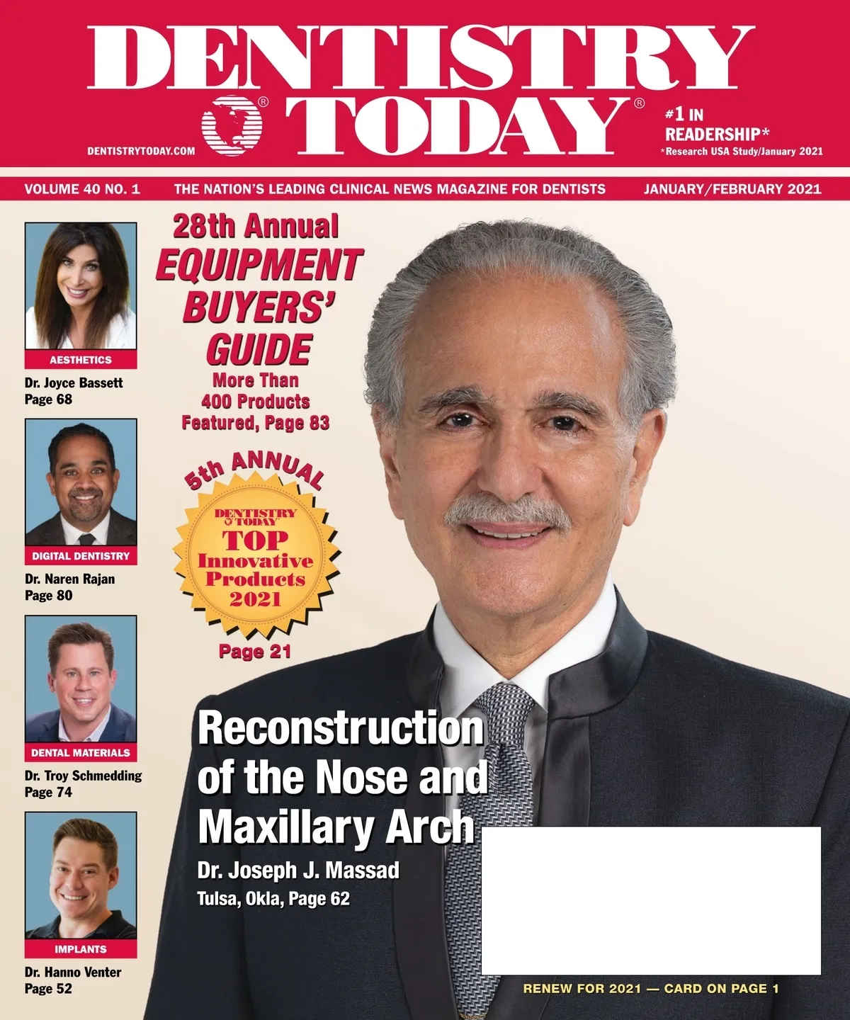 Dentistry Today — January/February 2021 cover