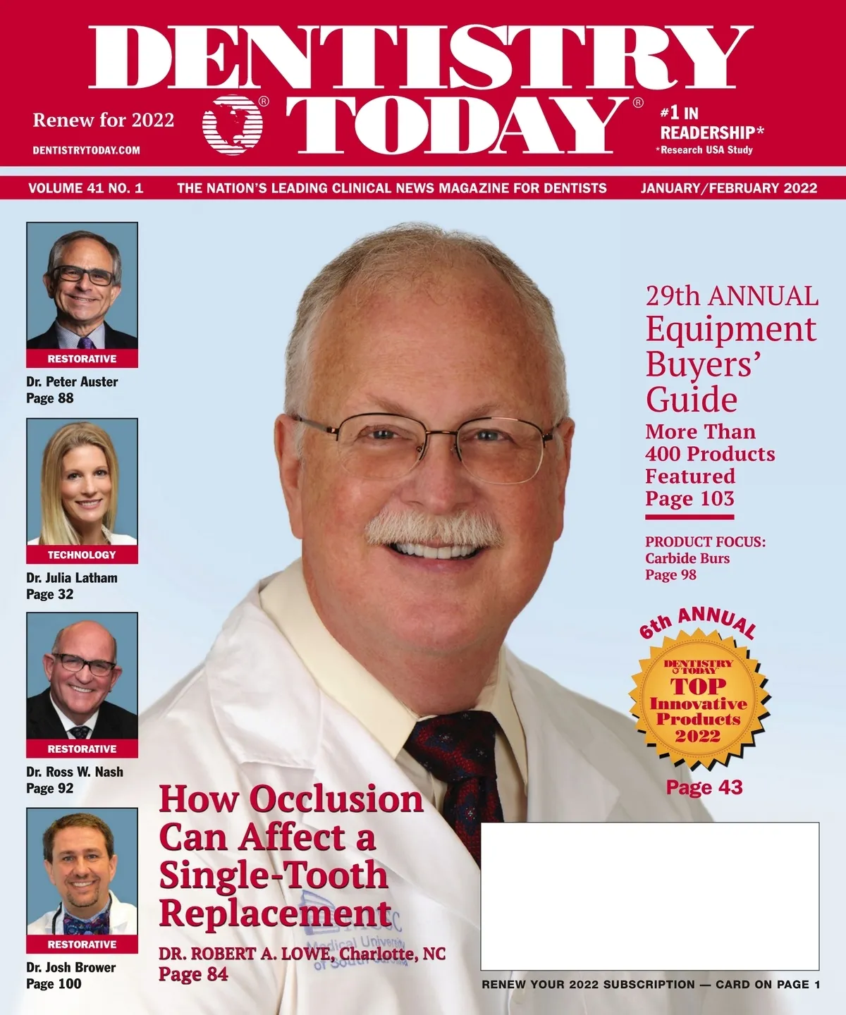 Dentistry Today — January/February 2022 cover
