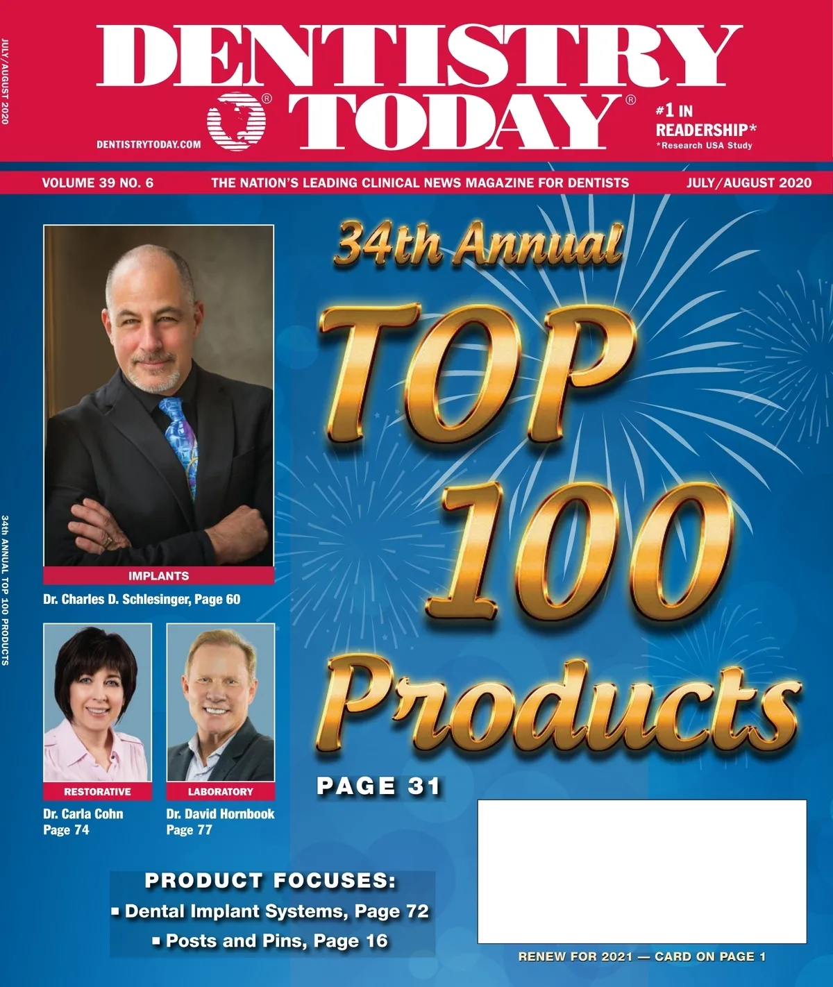 Dentistry Today — July/August 2020 cover
