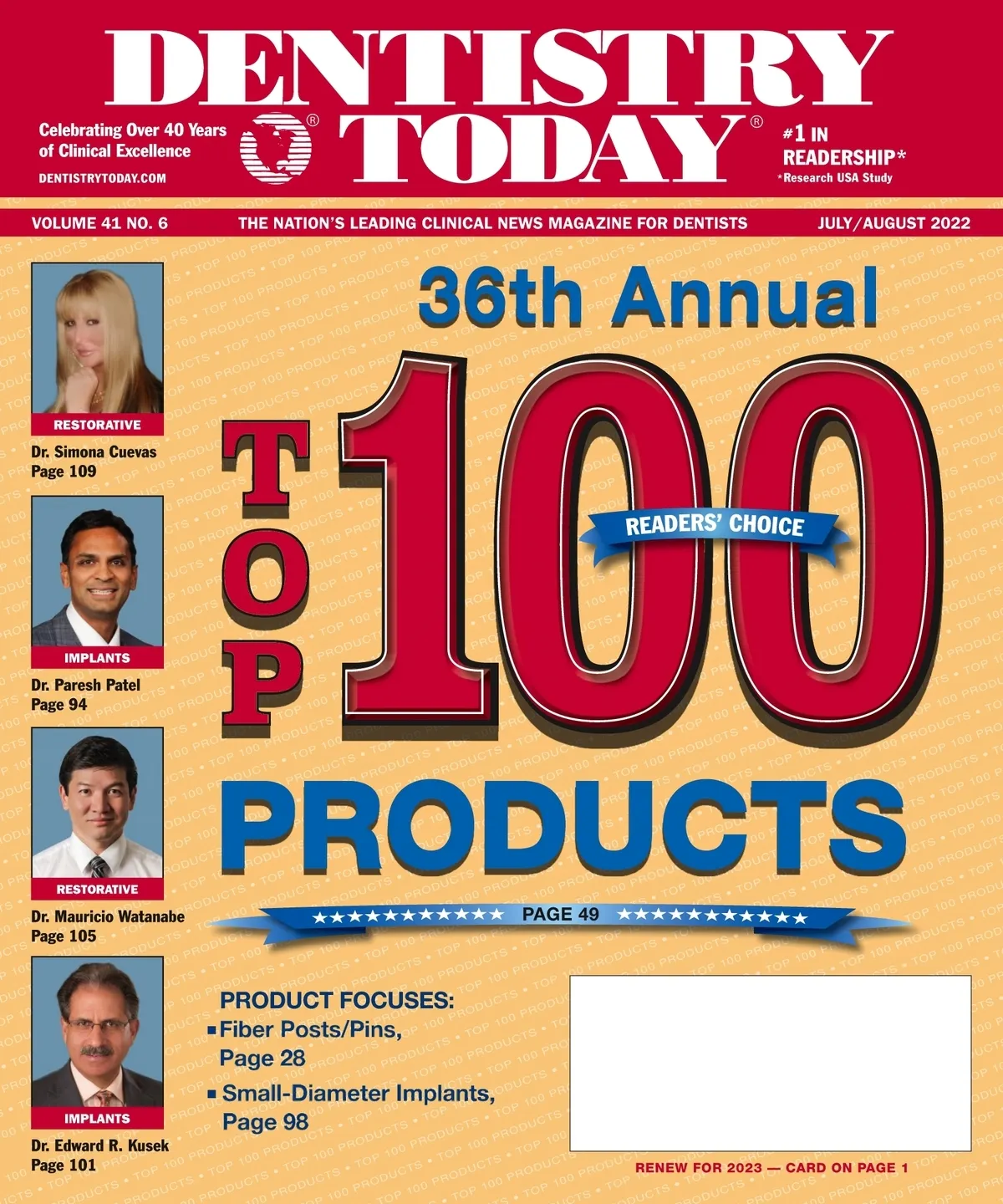 Dentistry Today — July/August 2022 cover