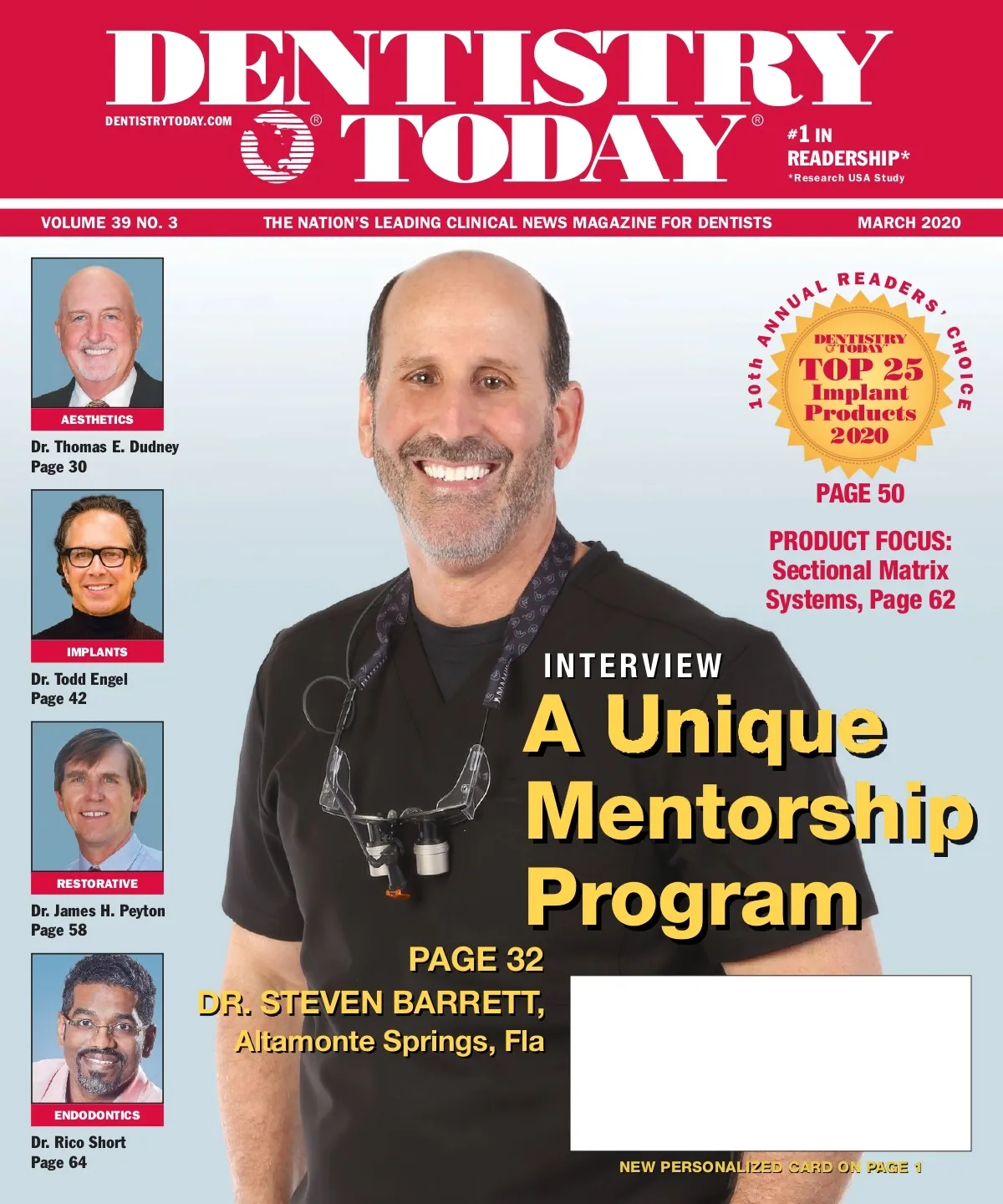 Dentistry Today — March 2020 cover