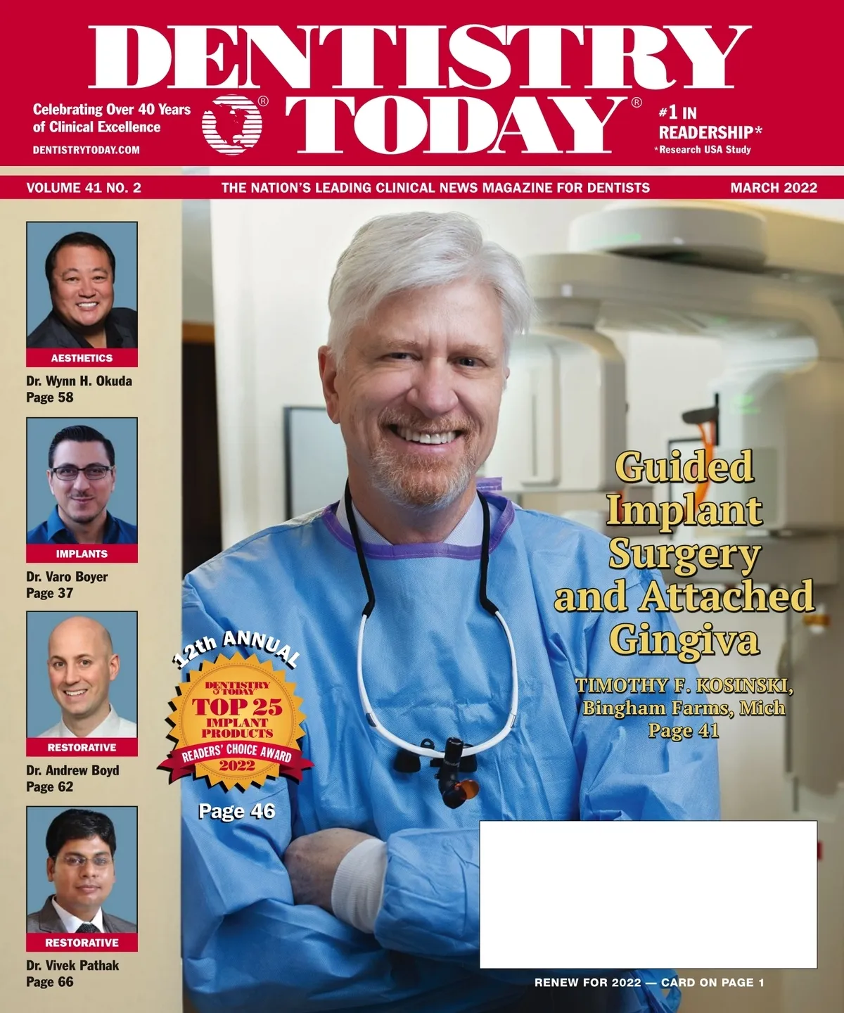 Dentistry Today — March 2022 cover