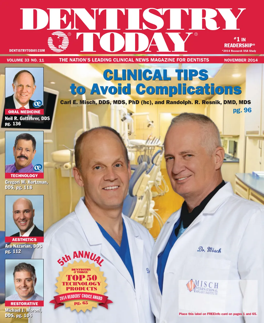 Dentistry Today — November 2014 cover