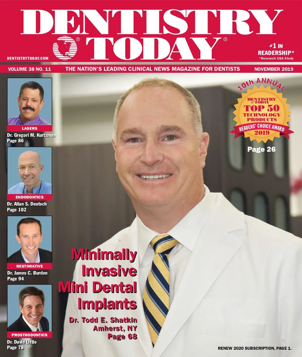 Dentistry Today — November 2019 cover