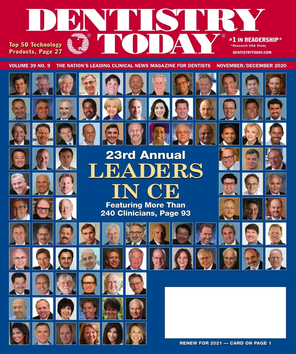 Dentistry Today — November/December 2020 cover