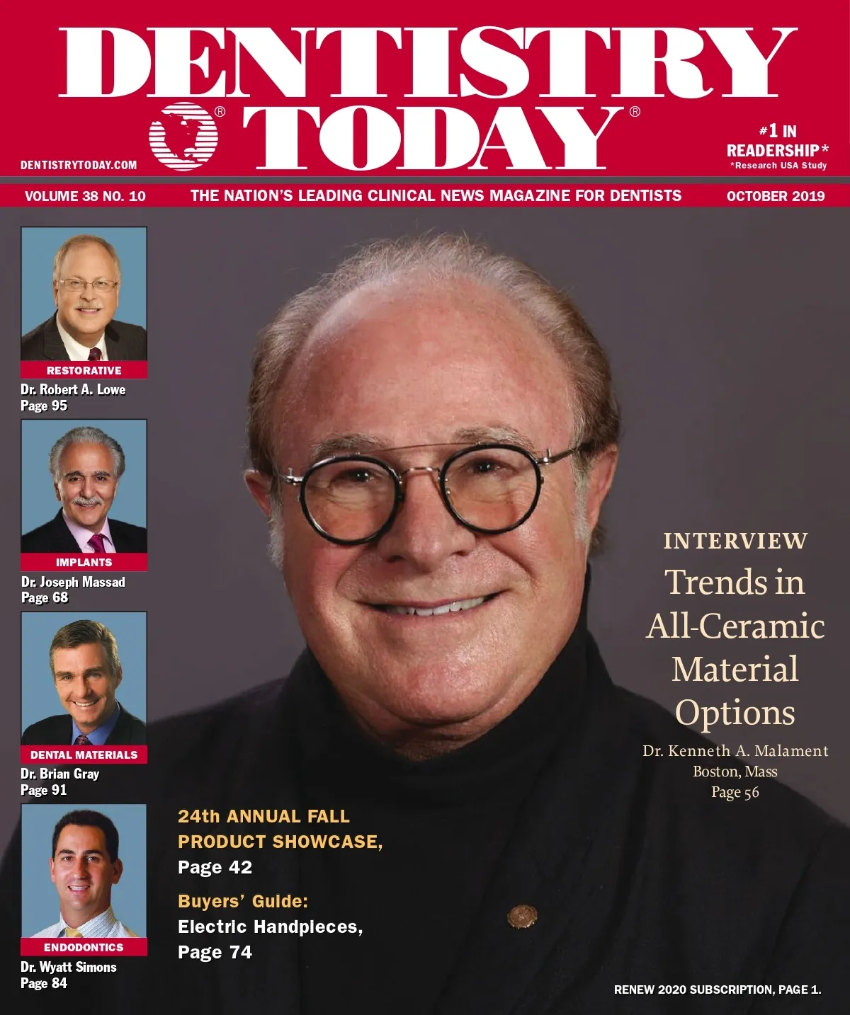 Dentistry Today — October 2019 cover